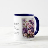 Wasserfarbe Elegante Dark Violet Rose Blume Tasse (VorderseiteRechts)