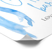 Wasserfarbe Elegante Dusty Blue Bow Bar Zeichen Poster (Ecke)