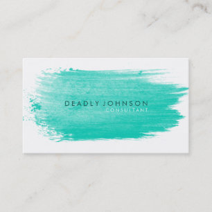 Wasserfarbe Elegante Einfache Spritzer Grüne Natur Visitenkarte
