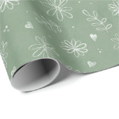 Wasserfarbe Elegante Fall Rustikale Vegetation Geschenkpapier (Rolleneckpunkt)