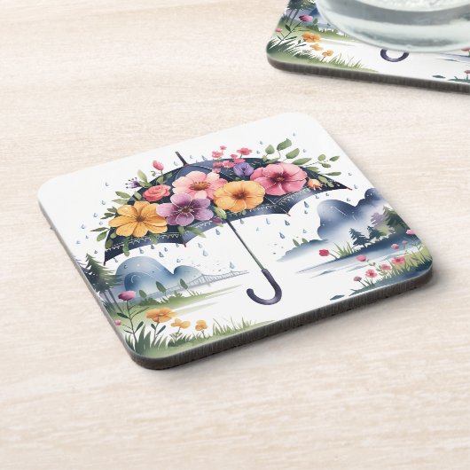 Wasserfarbe Elegante Getränkeuntersetzer (Linke Seite)