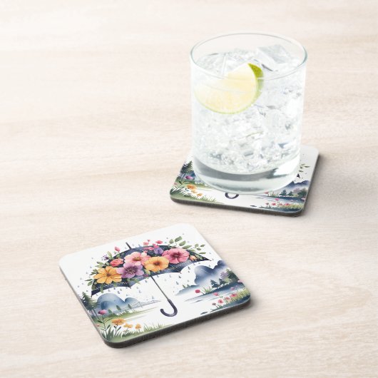 Wasserfarbe Elegante Getränkeuntersetzer (Rechte Seite)