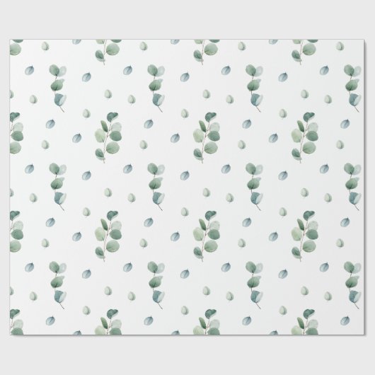 Wasserfarbe Elegante Grüne Weinkultur Eukalyptus B Geschenkpapier (Flach)