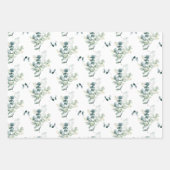 Wasserfarbe Elegante Grüne Weinkultur Eukalyptus B Geschenkpapier Set (Vorderseite)