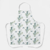 Wasserfarbe Elegante Grüne Weinkultur Eukalyptus B Schürze (Vorderseite)