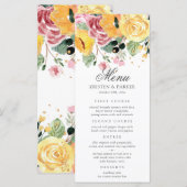 Wasserfarbe Elegante Hochzeit Menükarte (Vorne/Hinten)