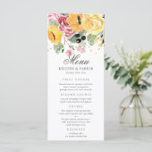 Wasserfarbe Elegante Hochzeit Menükarte (Stehend Vorderseite)