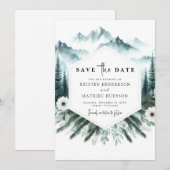 Wasserfarbe Elegante Hochzeit Save The Date (Vorne/Hinten)