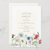 Wasserfarbe Elegante Hochzeitsfeier Einladung (Vorne/Hinten)