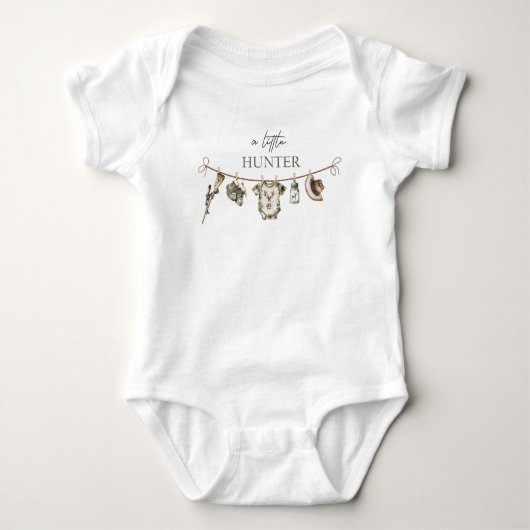 Wasserfarbe Elegante Kleine Jäger Babydusche Baby Strampler (Vorderseite)