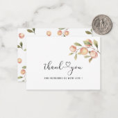 Wasserfarbe Elegante Kleine Peach Baby Dusche Dank Mitteilungskarte (Vorderseite/Rückseite Beispiel)