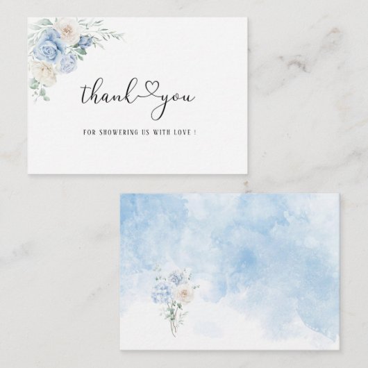 Wasserfarbe Elegante Liebe im blühenden Brautparty Mitteilungskarte (Vorne/Hinten)