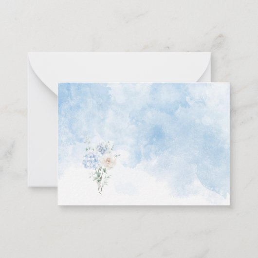 Wasserfarbe Elegante Liebe im blühenden Brautparty Mitteilungskarte (Rückseite)