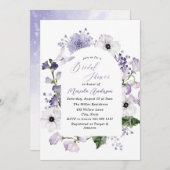 Wasserfarbe Elegante Lilac Blume Brautparty Einladung