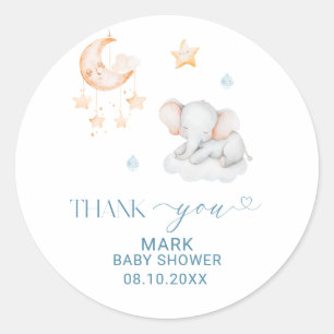 Wasserfarbe Elegante Little Star Elephant Baby Sho Runder Aufkleber