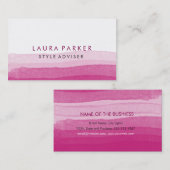 Wasserfarbe Elegante Minimal Subtile Rosa Spritzer Visitenkarte (Vorne/Hinten)