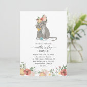 Wasserfarbe Elegante Mutter ist Brunch Baby Showe Einladung (Stehend Vorderseite)