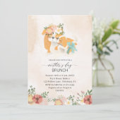 Wasserfarbe Elegante Mutter ist Brunch Baby Showe Einladung (Stehend Vorderseite)