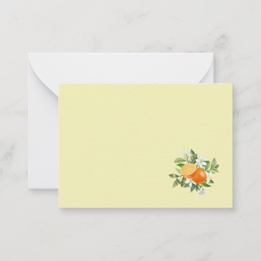 Wasserfarbe Elegante Orange Citrus Babydusche Dank Mitteilungskarte (Rückseite)