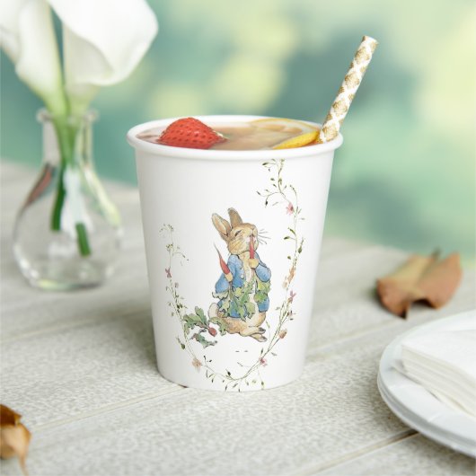 Wasserfarbe Elegante Peter Rabbit Wildblume Baby Pappbecher (In Situ)