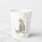 Wasserfarbe Elegante Peter Rabbit Wildblume Baby Pappbecher (Vorderseite)