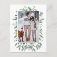 Wasserfarbe Elegante Pine Frame Couple Weihnachten
