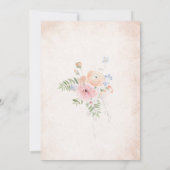 Wasserfarbe Elegante Rosa Blume Brautparty Einladung (Rückseite)