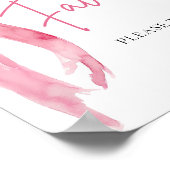 Wasserfarbe Elegante Rosa Farbe Favoriten Zeichen Poster (Ecke)