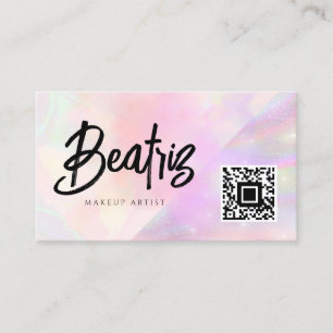 Wasserfarbe elegante rosa feminine girly holografi visitenkarte