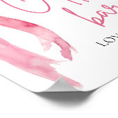 Wasserfarbe Elegante Rosa Pink-braun Kaffee Bar Ze Poster (Ecke)