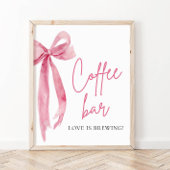 Wasserfarbe Elegante Rosa Pink-braun Kaffee Bar Ze Poster
