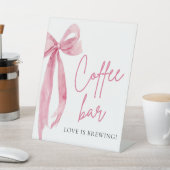 Wasserfarbe Elegante Rosa Pink-braun Kaffee Bar Ze Sockelschild (In SItu)