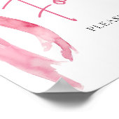 Wasserfarbe Elegante Rosa, rosa, braun - Lebensmit Poster (Ecke)