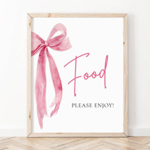 Wasserfarbe Elegante Rosa, rosa, braun - Lebensmit Poster