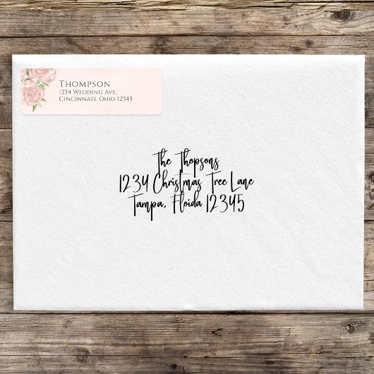 Wasserfarbe Elegante Rücksendeadresse Einfache Ros