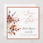 Wasserfarbe Elegante Rustikale Fall Gum Eukalyptus Einladung (Vorne/Hinten)