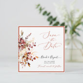 Wasserfarbe Elegante Rustikale Fall Gum Eukalyptus Einladung (Stehend Vorderseite)