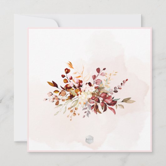 Wasserfarbe Elegante Rustikale Fall Gum Eukalyptus Einladung (Rückseite)