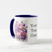 Wasserfarbe Elegante Violet Lila Rose Blume Tasse (Vorderseite Links)