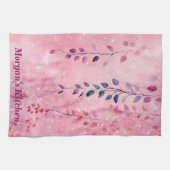 Wasserfarbe Elegante Weinberge mit rosa Hintergrun Geschirrtuch (Horizontal)