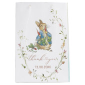 Wasserfarbe Elegante Wildblume Peter Rabbit Baby Mittlere Geschenktüte (Vorderseite)