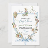 Wasserfarbe Elegante Wildblume Peter Rabbit Baby S Einladung (Vorderseite)