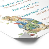 Wasserfarbe Elegante Wildblume Peter Rabbit baby s Poster (Ecke)