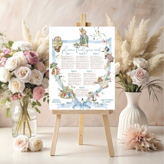 Wasserfarbe Elegante Wildblume Peter Rabbit baby s Poster