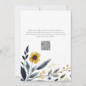 Wasserfarbe Elegante Wildblumen Hochzeit Einladung (Rückseite)