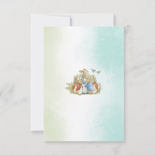 Wasserfarbe Elegante Wildblumen Peter Rabbit Predi Einladung (Rückseite)