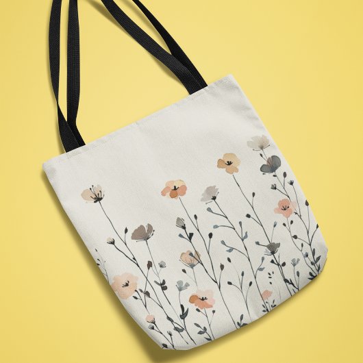 Wasserfarbe Elegante Wildblumen Rustikale Blumen Tasche