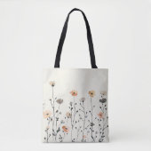 Wasserfarbe Elegante Wildblumen Rustikale Blumen Tasche (Vorderseite)