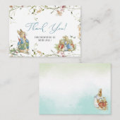 Wasserfarbe Elegante WildblumePeter Rabbit Baby s Mitteilungskarte (Vorne/Hinten)