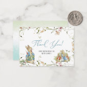 Wasserfarbe Elegante WildblumePeter Rabbit Baby s Mitteilungskarte (Vorderseite/Rückseite Beispiel)